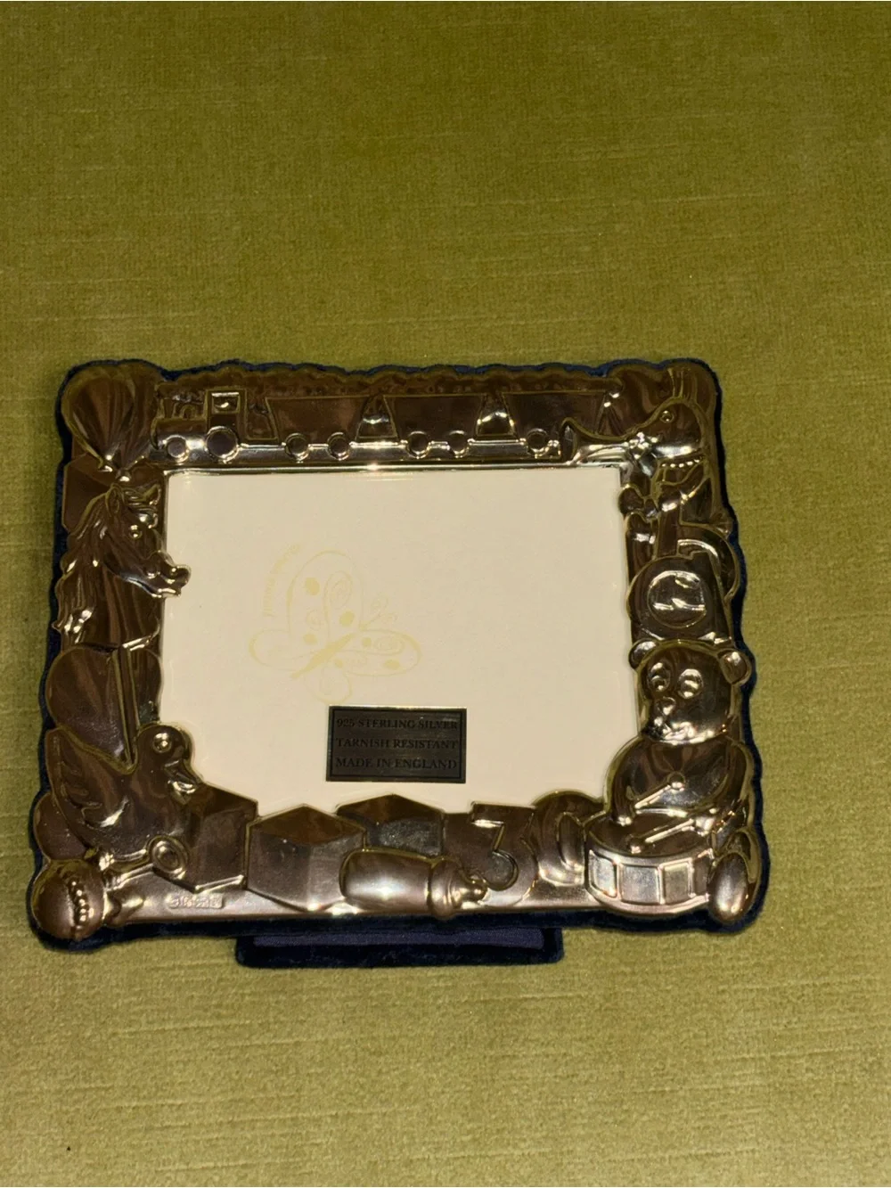 New Carrs Sterling Silver Teddy Toy Box Kids Picture Frame England 5.5